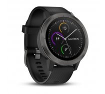 Garmin Vivoactive 3 Stainless Steel Black With Black Silicone Band (010-01769-02)