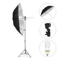 GlareOne Lighting Set Sunny Silver 625 Silver Umbrella, 125W Fluorescent Lamp