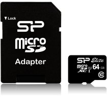 Silicon Power Memory card microSDXC Elite 64GB CLASS 10 40/15 MB/s + adapter (SP064GBSTXBU1V10SP)