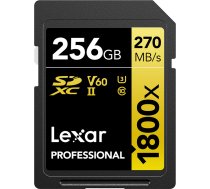 Lexar Professional 1800x SDXC 256GB U3 (V60) UHS-II R270/W180 (LSD1800256G-BNNNG)