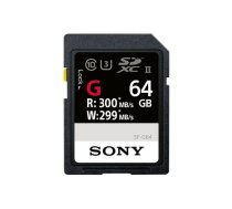 Sony SDXC 64GB Class 10 UHS-II U3 Read 300 MB/s Write 299MB/s (SF-G64)