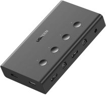 Ugreen KVM Keyboard Video Mouse Switch 4 x 1 HDMI (female) 4 x USB (female) 4 x USB Type B (female) Black (CM293)