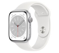 Apple Watch Series 8 GPS 45mm Silver Aluminium Case with White Sport Band - Regular MP6N3EL/A