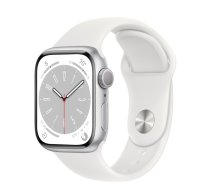 Apple Watch Series 8 GPS + Cellular 41mm Silver Aluminium Case with White Sport Band - Regular MP4A3EL/A