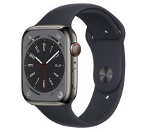 Apple Watch Series 8 GPS + Cellular 45mm Graphite Stainless Steel Case with Midnight Sport Band - Regular MNKU3EL/A