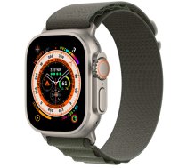 Apple Watch Ultra GPS + Cellular, 49mm Titanium Case with Green Alpine Loop - Medium MQFN3EL/A