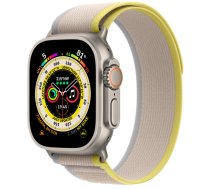Apple Watch Ultra GPS + Cellular, 49mm Titanium Case with Yellow/ Beige Trail Loop - M/ L MQFU3EL/A