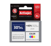 Activejet AH-301CRX HP Printer Ink, Compatible with HP 301XL CH564EE; Premium; 21 ml; colour. Prints 40% more.