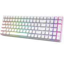 Royal Kludge RK100 White Wireless Keyboard 96% Hot-swap Red Switches US White