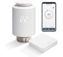 Electronic Smart Radiator Thermostat Set with Zigbee Gateway WiFi Starter Kit Programmable Thermostats WiFi Intelligent Heating Control via App, Alexa Google Assistant, Smart Life, Tuya