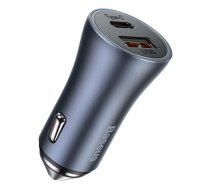 Baseus Golden Contactor Pro quick car charger USB Type C / USB 40 W Power Delivery 3.0 Quick Charge 4+ SCP FCP AFC gray (CCJD-0G)