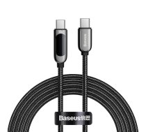 Baseus USB Type C cable - USB Type C 100W (20V / 5A) Power Delivery with display screen power meter 2m black (CATSK-C01)