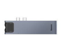 Baseus Multifunctional HUB 7in1 USB C Thunderbolt Docking Station (MacBook Pro 2016 / 2017 / 2018) gray