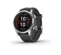 GARMIN FĒNIX 7S PRO SOLAR, SILVER STAINLESS STEEL WITH GRAPHITE BAND (010-02776-01)