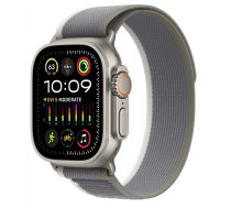Apple Watch Ultra 2 GPS + Cellular 49mm Titanium Case with Green/ Grey Trail Loop (S/ M) MRF33