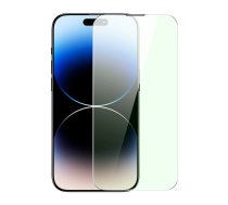 Baseus Full Screen Tempered Glass for iPhone 14 Pro Max with Anti Blue Light Filter and 0.3mm Speaker Cover + Mounting Frame