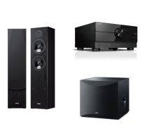 Yamaha RX-V4A + NS-F51 Black (Set of 2) + NS-SW100