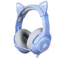 Onikuma K9 RGB Light Double-Head Beam Noise Cancelling Microphone Cat Ear Gaming Headphones Blue