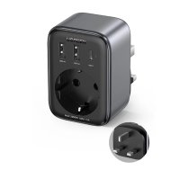 Ugreen Wall charger 30W (2xUSB/USB C/AC) / adapter EU - UK 13A CD314 - black