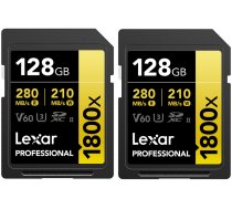Lexar Pro 1800x SDXC U3 (V60) UHS-II R280/W210 128GB 2pack (LSD1800128G-B2NNG)