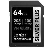 Lexar SDXC Professional SILVER Plus 1066x UHS-I/U3/A2/4K R205/W100 (V30) 64GB (LSDSIPL064G-BNNNG)