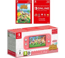 Nintendo Switch Lite Coral + Animal Crossing: New Horizons + NSO 3 months Bundle