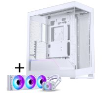 PHANTEKS NV-Serie NV5 MK2 ATX-Gehäuse, Tempered Glass, DRGB - Matte White + Glacier One 360M25 Gen2 DRGB AiO - 360mm