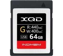INDMEM 64GB XQD Card Tough MLC XQD 5X Flash Memory Card High Speed G Series (Read 440MB/s and Write 400MB/s)