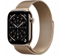 Apple Watch Series 11 GPS + Cellular 46mm Gold Titanium Case with Gold Milanese Loop M/L (MFD84)