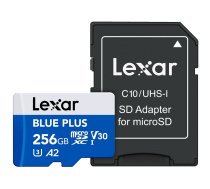 Lexar microSDXC Blue Plus UHS-I with SD Adapter, up to 170MB/s Read C10/A2/U3 (V30) 256GB (LMSBLPL256G-BNANG)