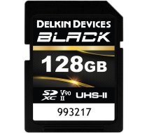 Delkin Devices SDXC 128GB BLACK UHS-II R300/W250 (V90) Memory Card (DSDBV90128BX)