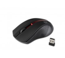 Wireless optical mouse, GALAXY black/red, rubber surface