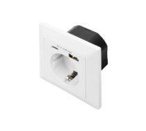 Digitus | Safety Plug for Flush Mounting with 1 x USB Type-C, 1 x USB A