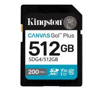 Kingston | Canvas Go! Plus | 512 GB | SD | Flash memory class Class 10, UHS-I, U3, V30