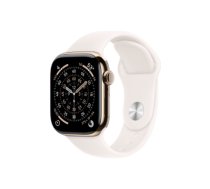 Apple Watch Series 11 GPS + Cellular 42mm Gold Titanium Case with Light Blush Sport Band - M/L | Apple
