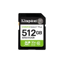 Kingston Canvas Select Plus | 512 GB | SD | Flash memory class Class 10, UHS-I, U1/U3, Video Class 10/30