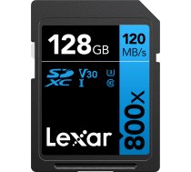 LEXAR PROFESSIONAL 800X SDXC UHS-I CARDS, C10 V10 U1, R120/45MB 128GB