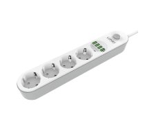Power strip with 4 AC outlets, 4x USB, LDNIO SE4432, 2m (white)