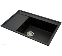 Pyramis Camea 79X50 1B 1D R single-bowl granite sink 070091201 black dotted