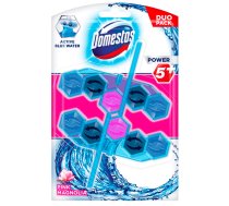 Domestos Power 5+ Blue Water Toilet Rim Block Pink Magnolia 2x53g