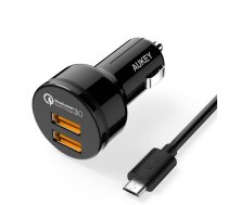 AUKEY CC-T8 mobile device charger Black Auto