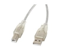 Lanberg CA-USBA-12CC-0018-TR USB cable 1.8 m USB 2.0 USB B Transparent