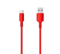 USB TYPE-C 3A CABLE RED SOMOSTEL 3100mAh QUICK CHARGER 1.2M POWERLINE USB-C SMS-BP06 MACARON - 10000+ BENDING STRENGTH