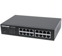 Intellinet 16-Port Gigabit Ethernet Switch, 16-Port RJ45 10/100/1000 Mbps, IEEE 802.3az Energy Efficient Ethernet, Desktop, 19" Rackmount (Euro 2-pin plug)