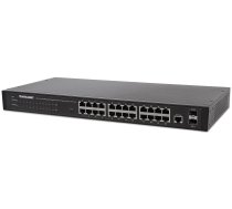 Intellinet 24-Port Network Switch, 24-Port (RJ45), Rackmount, Gigabit, 4 SFP, Ethernet Web-Smart, 10/100/1000 Mbit/ (Euro 2-pin plug)
