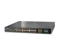 PLANET SGS-5220-24P2X network switch Managed L2+/L3 Gigabit Ethernet (10/100/1000) Power over Ethernet (PoE) 1U Black