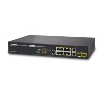 PLANET GS-5220-8P2T2S network switch Managed L2+ Gigabit Ethernet (10/100/1000) Power over Ethernet (PoE) 1U Black