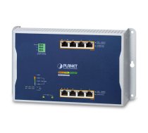 PLANET IP30, IPv6/IPv4, 4-Port Managed L2/L2+ Gigabit Ethernet (10/100/1000) Power over Ethernet (PoE) Blue, Grey