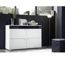 Cama sideboard LOGO II BLACK 120/42/78 white/white + black gloss