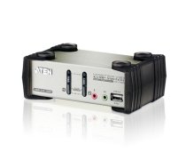 Aten 2-Port USB - PS/2 VGA KVM Switch with Audio & USB 2.0 Hub (KVM Cables included)